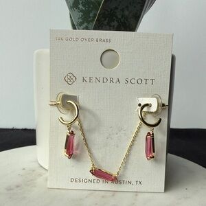 Kendra Scott Gold and Pink Necklace and Earrings Set